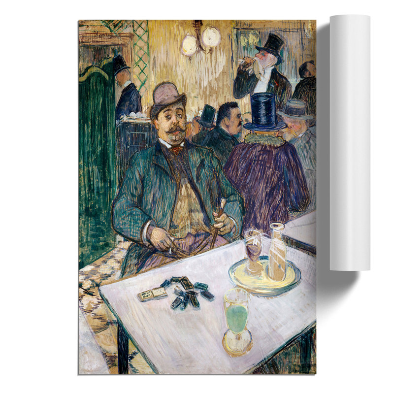 Monsieur Boileau at the Cafe by Henri de Toulouse Lautrec - Frameless Print, 30cm H x 21cm W x 0.1cm D