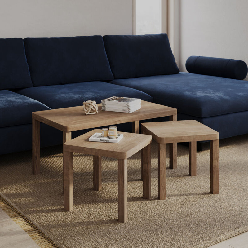 3 - Piece Living Room Table Set, Oak