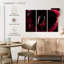 Ensemble de 3 pièces de vin rouge sur toile-2097951465