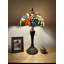 Lampe de table Hallan style Tiffany vitrail fleurs de colibri avec ampoules DEL incluses H 22 *