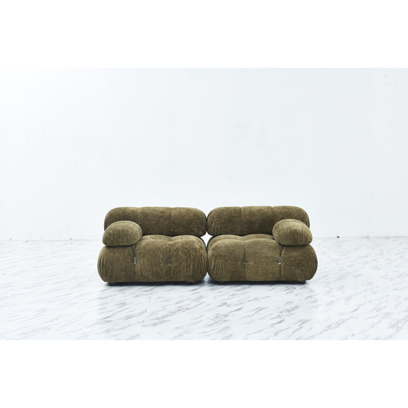 Leeven Upholstered 76'' Loveseat, Golden Brown Chenille, 26.7" H x 76" W x 38" D