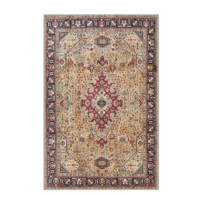 Tapis traditionnel beige / rouge Anaelle