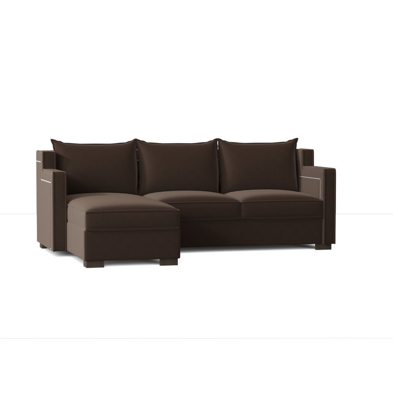 Parker Upholstered L-Shaped Sectional Left Hand Facing, Encore Espresso, Natural
