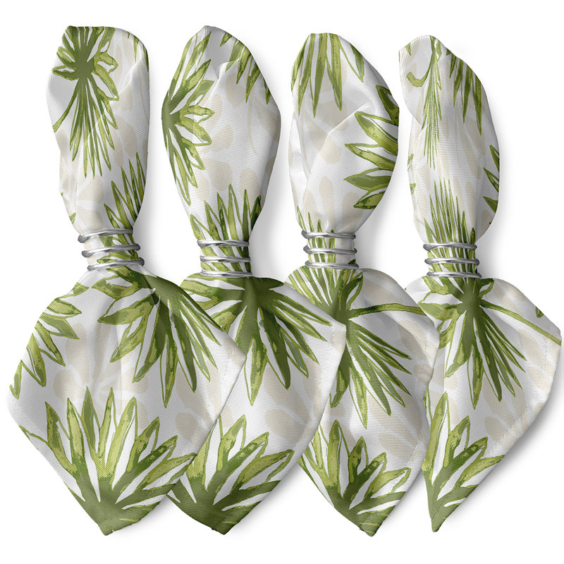 Stalbridge Polyester Floral Square Napkin, Green
