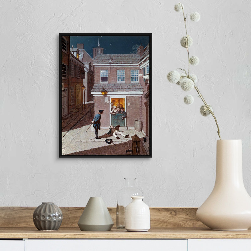 «The Tavern», art mural sur toile, H 18 po x l 14 po x P 1,75 po, Cadre flottant noir