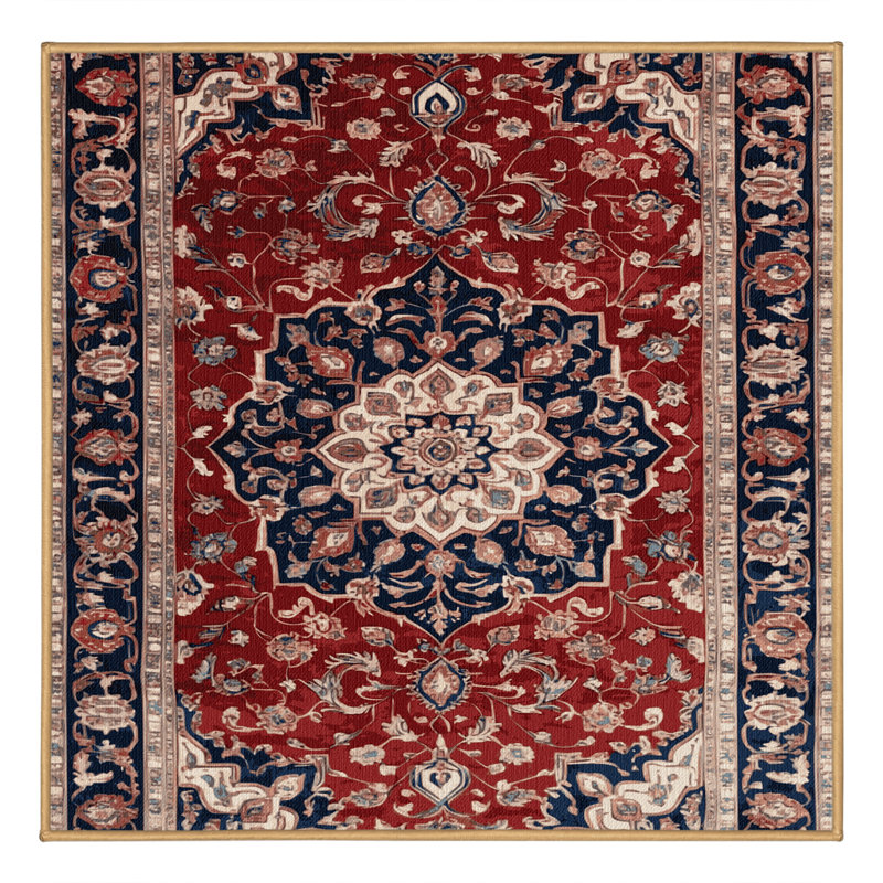 Tapis brun lavable à la machine, Carré 3 pi