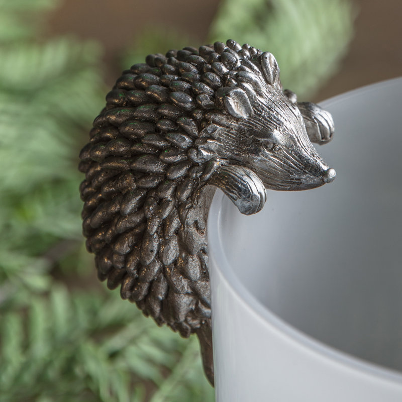 Wildomar Hedgehog Plastic Garden Statue, Silver