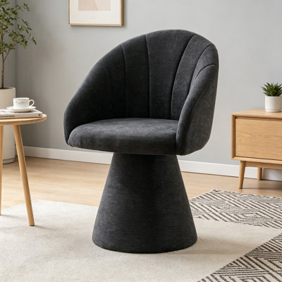 Fauteuil pivotant en chenille avec dossier incurvé