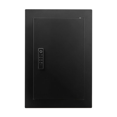 Wall Safe, 3-Tier Hidden Wall Safe with Fingerprint, Password, Key & Turning Knob, Q235 Cold-Rolled Steel In-Wall Box with Adjustable Shelves & Key Holders for Money, Jewelry, Passport, Document