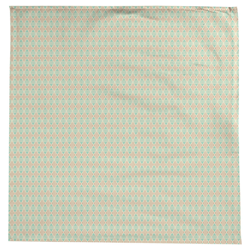Leffel Lined Diamonds Tablecloth, Teal/Orange