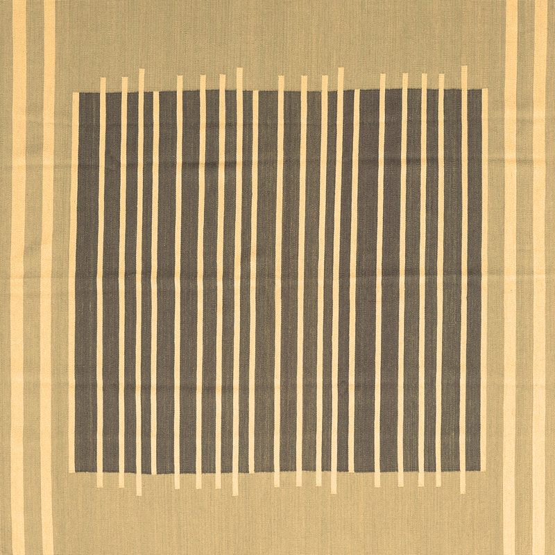 Tapis contemporains brun lavable à la machine 2777, Carré de 6 pi