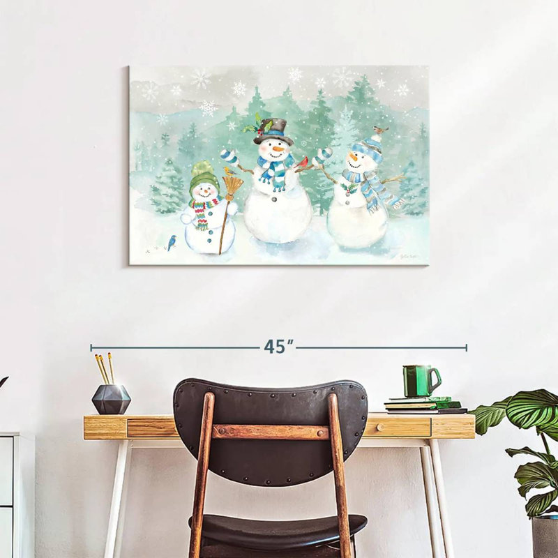 Let It Snow - paysage de bonhomme de neige bleu, H 24 po x l 36 po