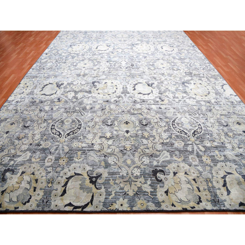 Tapis surdimensionné en laine noué à la main 12 pi 2 po x 15 pi 4 po B043E948ACEA497E917BCA82963EFB88