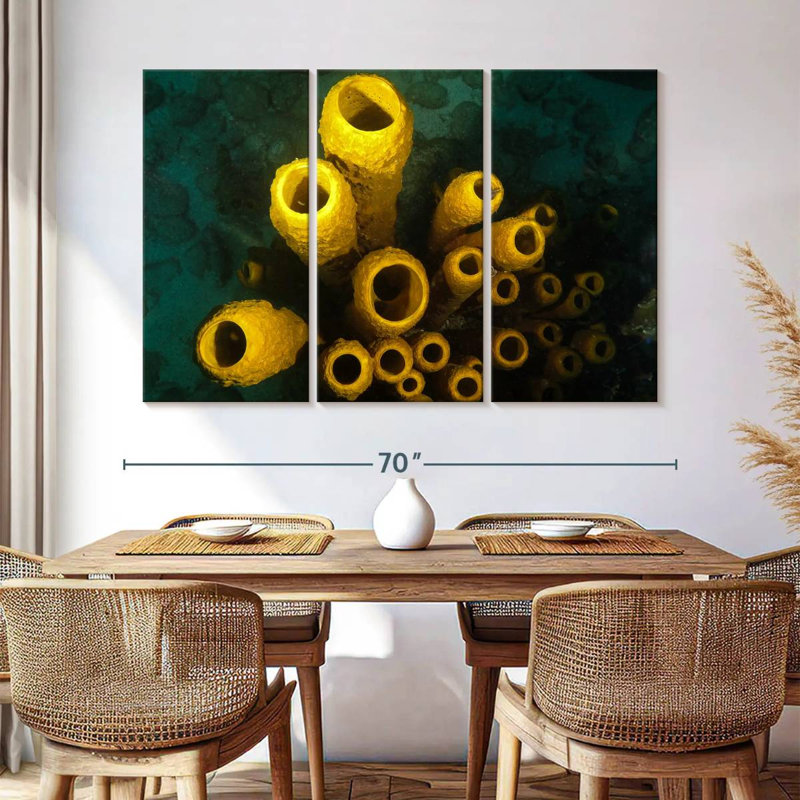 Brampt Yellow Pipe Corals, 42" H x 65" W