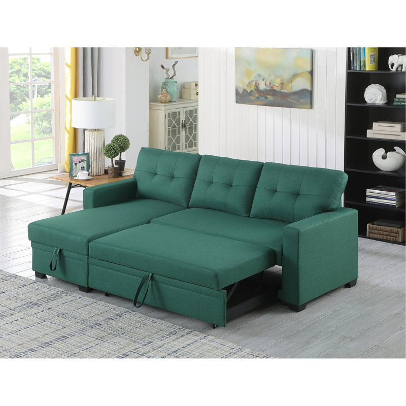 Canapé modulaire rembourré avec méridienne, Vert