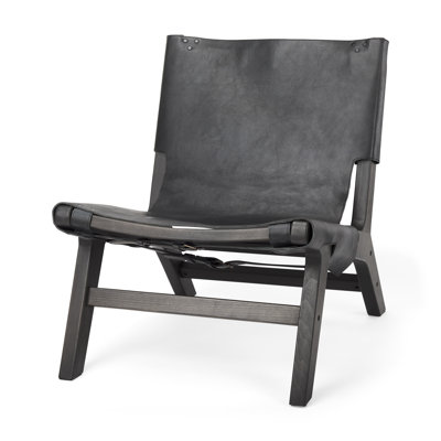 Coucher 31.5" W Top Grain Genuine Leather Side Chair by Joss & Main