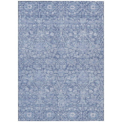 Machine Washable Indoor/Outdoor Chantille ACN1133 Denim Rug