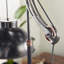 Lampe sur pied en aluminium et poulie noire