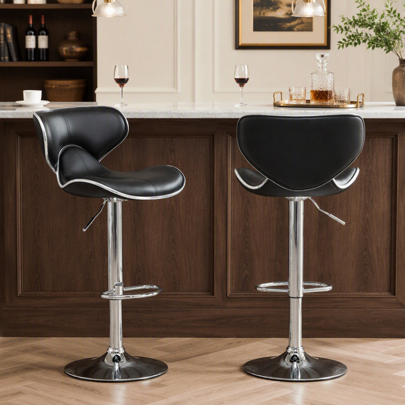 Ensemble de 2 tabourets de bar Upholstery Airlift, Noir