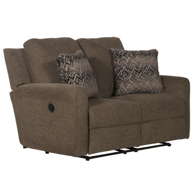 55.5" Dual Reclining Upholstered Loveseat with Accent Pillows