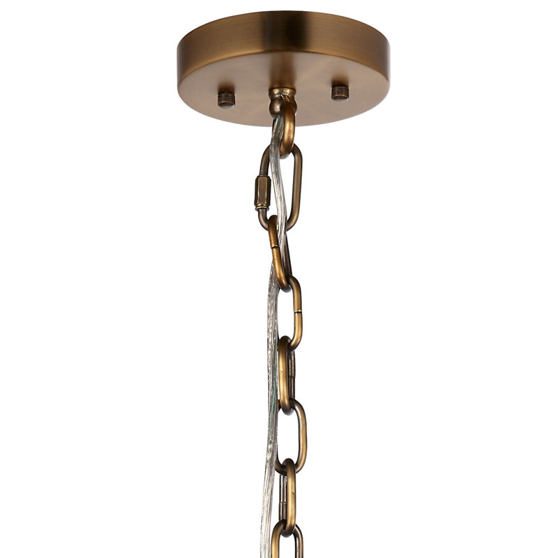 Scalloped 1-Light Pendant, Boucle Linen, White