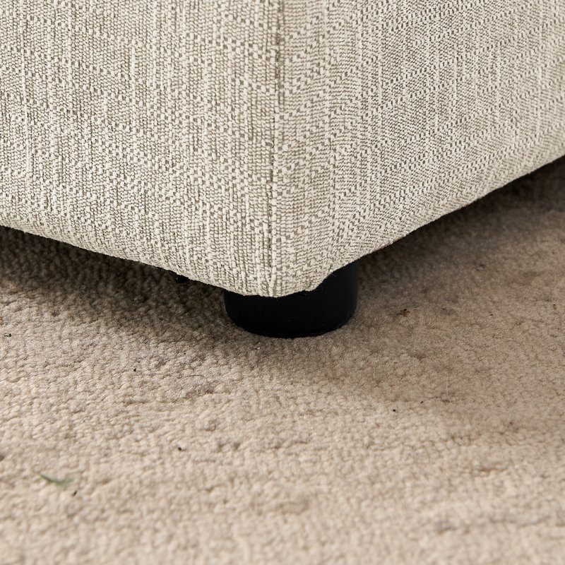 Canapé surdimensionné pour chiens de taille moyenne / grande - dossier moderne à vagues irrégulières, accoudoir simple, tissu en lin respirant de qualité supérieure, coussin doux et pieds en plastique bas - beige