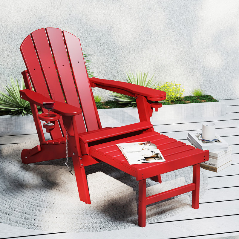 Chaise Adirondack pliante Hdpe , Rouge