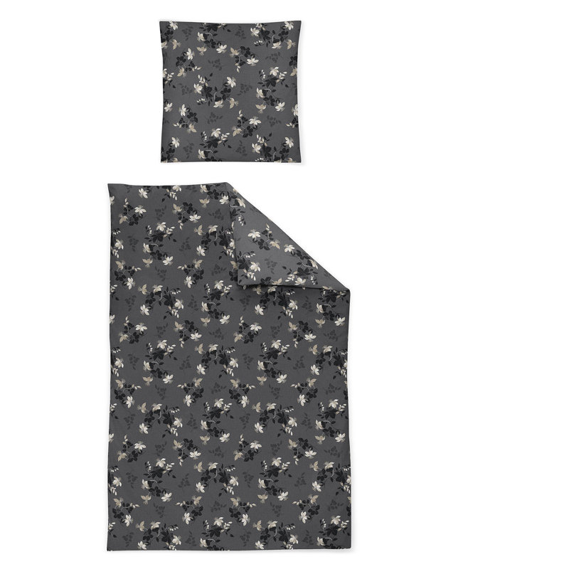 Elegant flannel bedding set alpaca 8398, 155 x 200cm - 1 Pillowcase ( 80 x 80cm), Grey