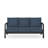 75" All-Weather Aluminum 3-Seat Patio Sofa With Thick Blue Cushions & Black Frame-555479494