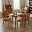 Ensemble de salle à manger carré marron selle 7 pièces avec rallonge papillon de 45,7 cm et 6 chaises rembourrées en microfibre