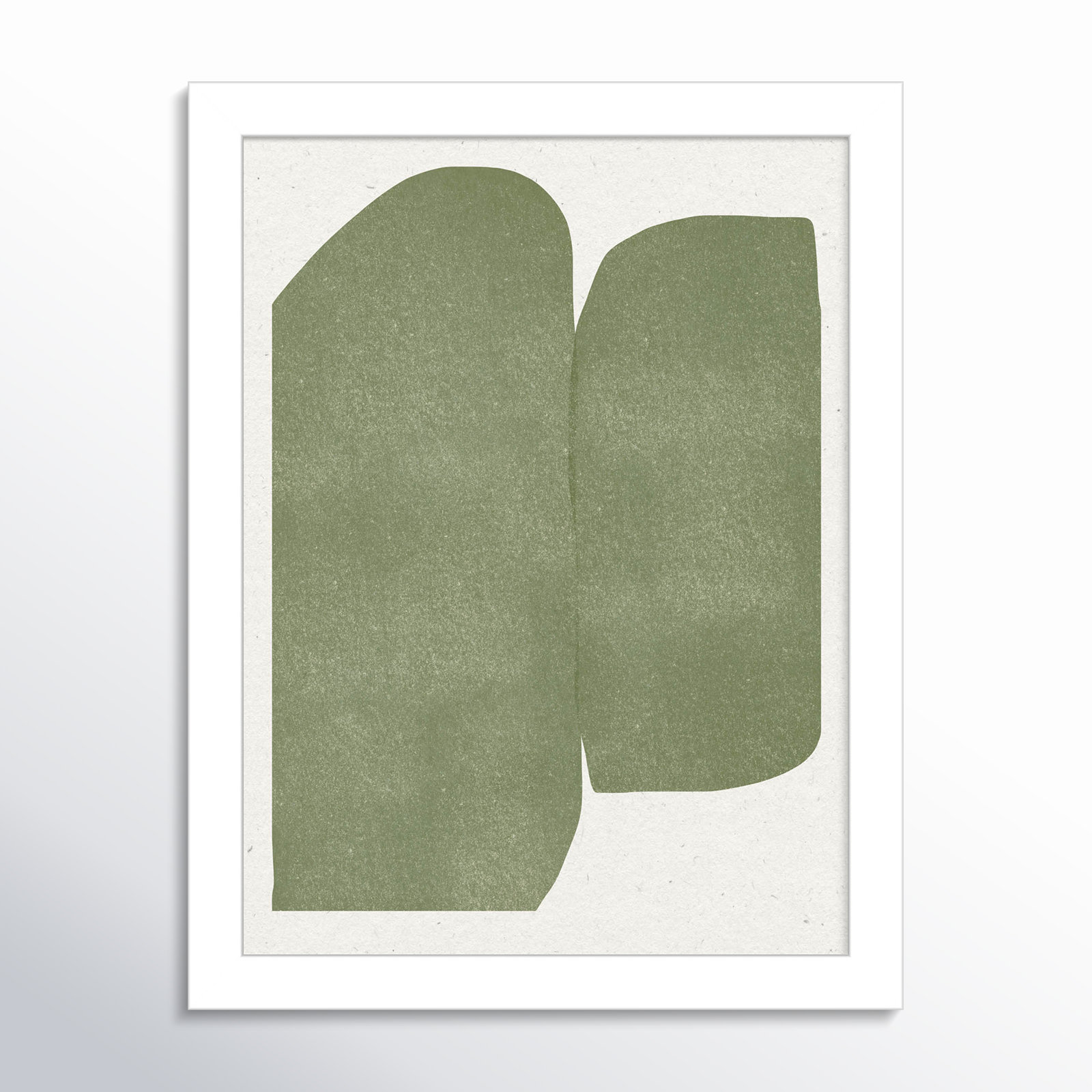 Rooney "Green Paper Cut Modern" Print, White, 13" H x 10" W