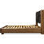 Lit plateforme tapissier en bois d'acacia noir et impala Boka Chenille-1129293478
