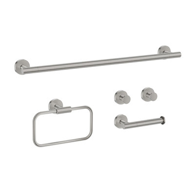 Ensemble de quincaillerie de salle de bain 5 pièces Lume Nickel brossé