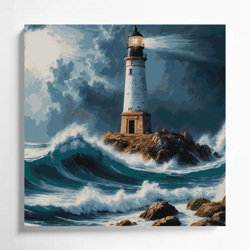 Art mural sur toile gris nautique professionnel côtier, H 16 po x l 16 po