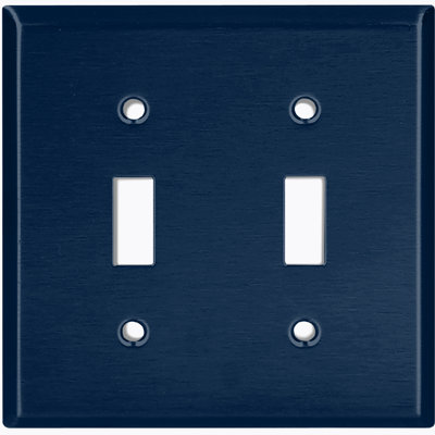 Metal Light Switch Plate Outlet Cover (Plain Royal Blue - Single Toggle)