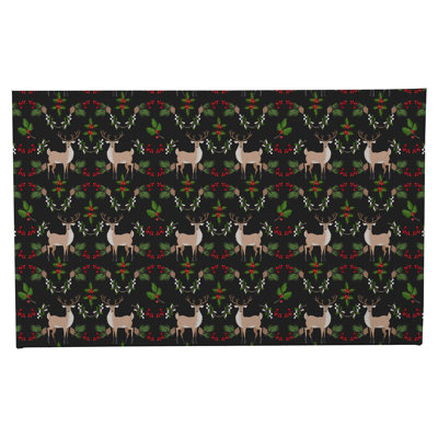Botanical Deer Holiday Bath Mat
