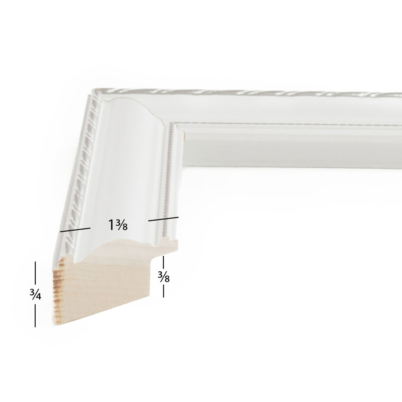 Deveny White Silver Solid Wood Picture Frame with Mat, 24" x 30" Matted to 20" x 26"