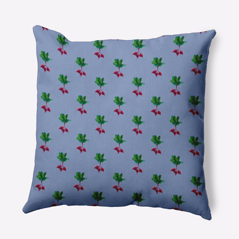Coussin décoratif à motif de radis PF1632BL16, H 20 po x l 20 po, Carré