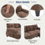 U-shaped sectional sofa with dual chaise lounges, storage pockets and armrest pillows-540541015