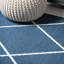 Tapis bleu marine / blanc à motif de losanges Bertrice-311562532