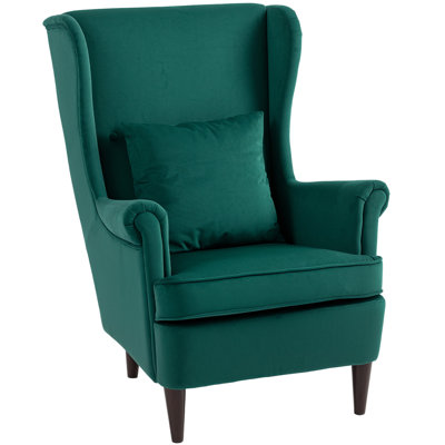 HOMCOM Modern Accent Chair Wingback Armchair High Backrest