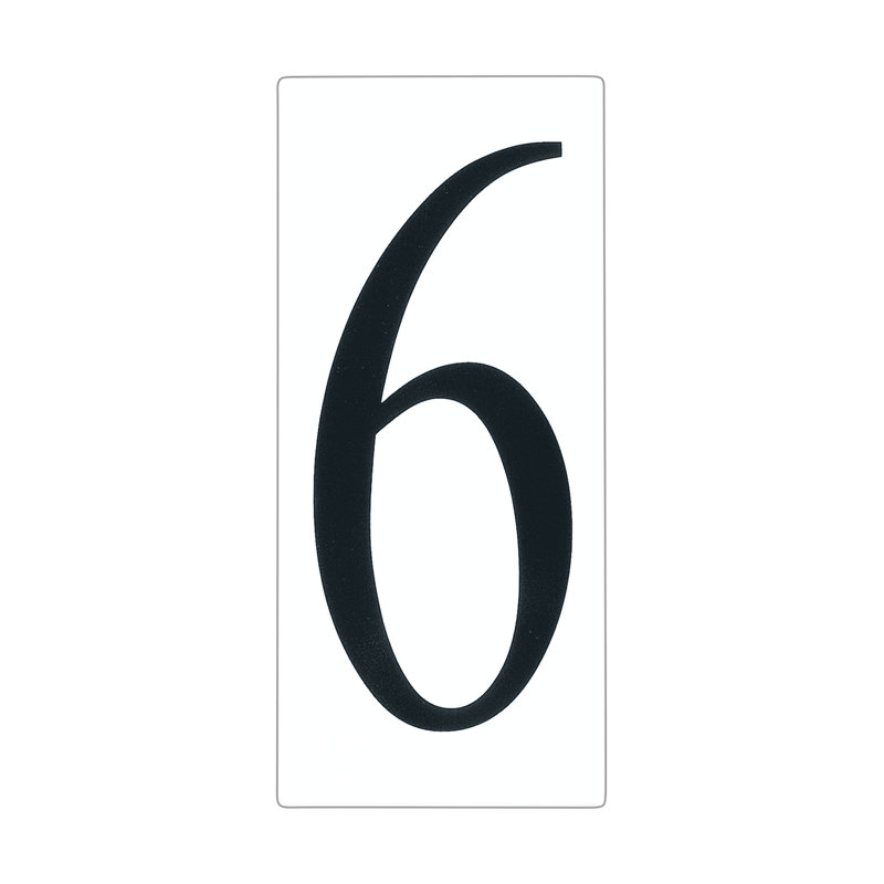 Numéro de maison Brookwood, 6/9, Blanc