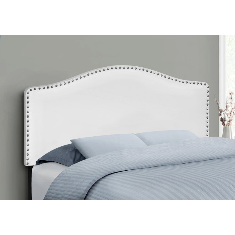 Bed, Headboard Only, Bedroom, Upholstered, Full, White
