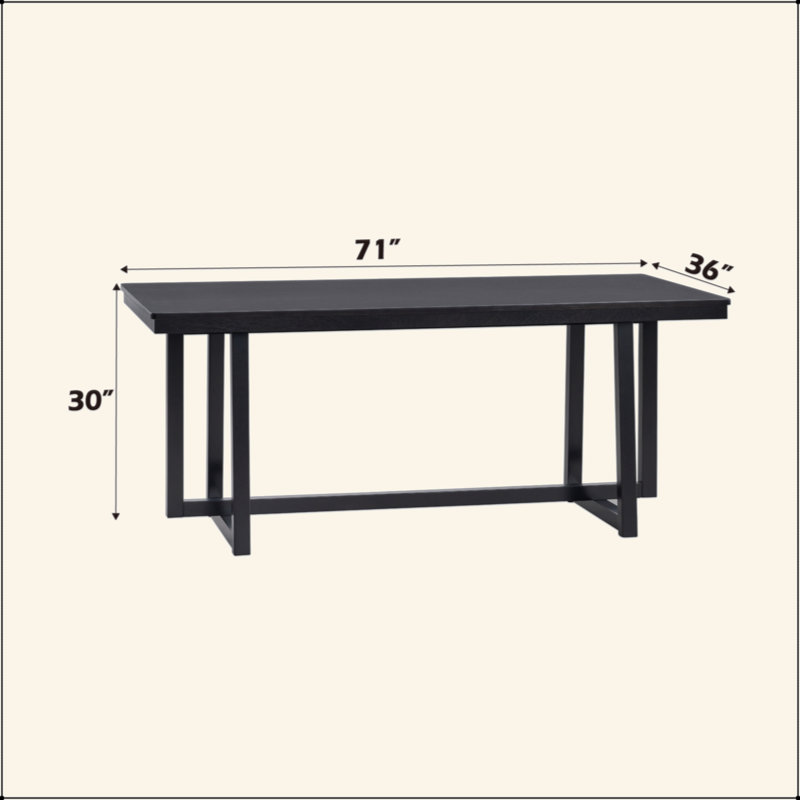Black Finish Dining Table