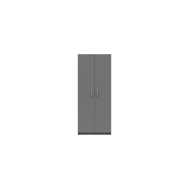 Narvaez 2 Door Manufactured Wood Wardrobe, Dust Grey Gloss