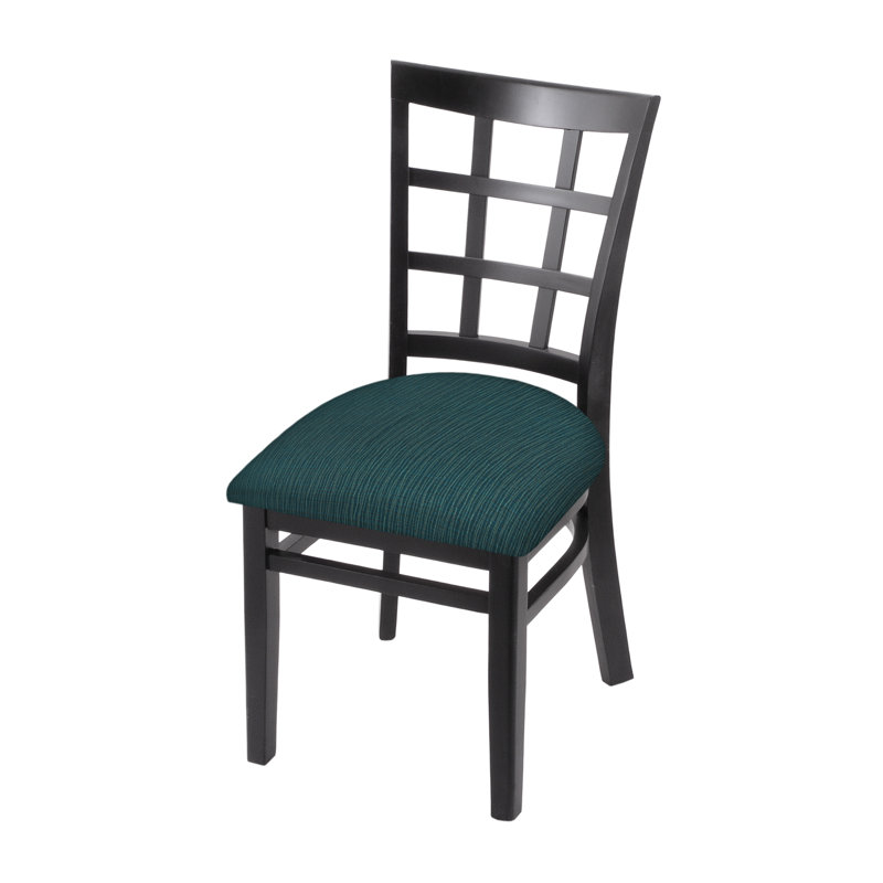 Chaise d'appoint à dossier échelle en bois massif, Noir, Marée graphique