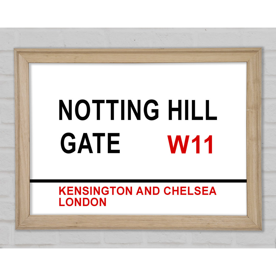 Notting Hill Gate Schilder Gerahmter Druck