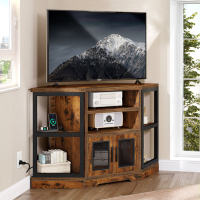 Preiss 47" Corner TV Stand with Media Storage for TVs up to 50" For Living Room