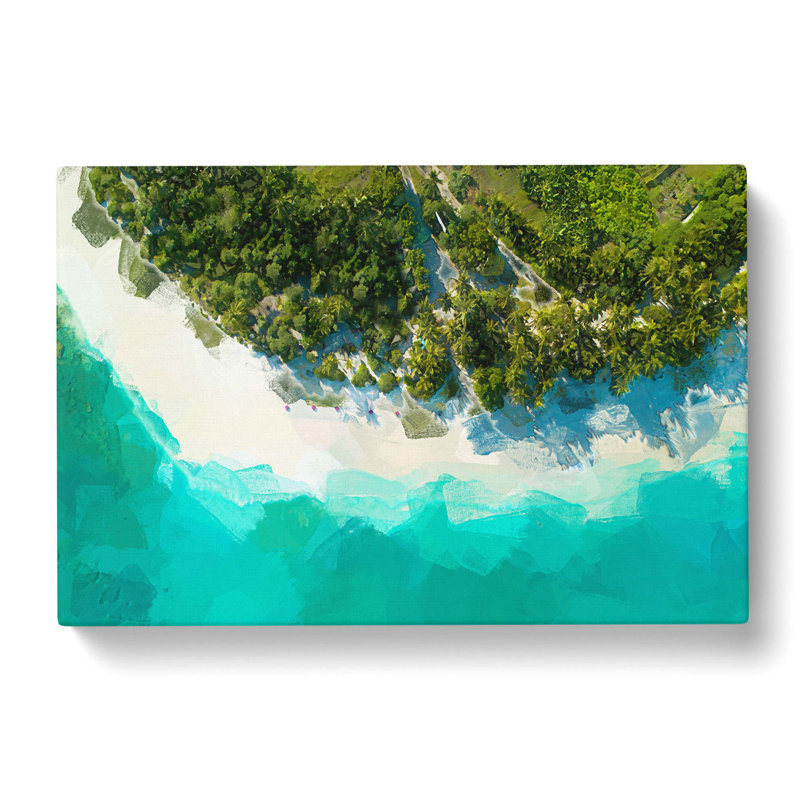 Above A Beach In The Maldives In Abstract - Wrapped Canvas Painting, 35cm H x 50cm W x 3cm D