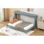 Lit escamotable simple, peut être plié dans une armoire, gris